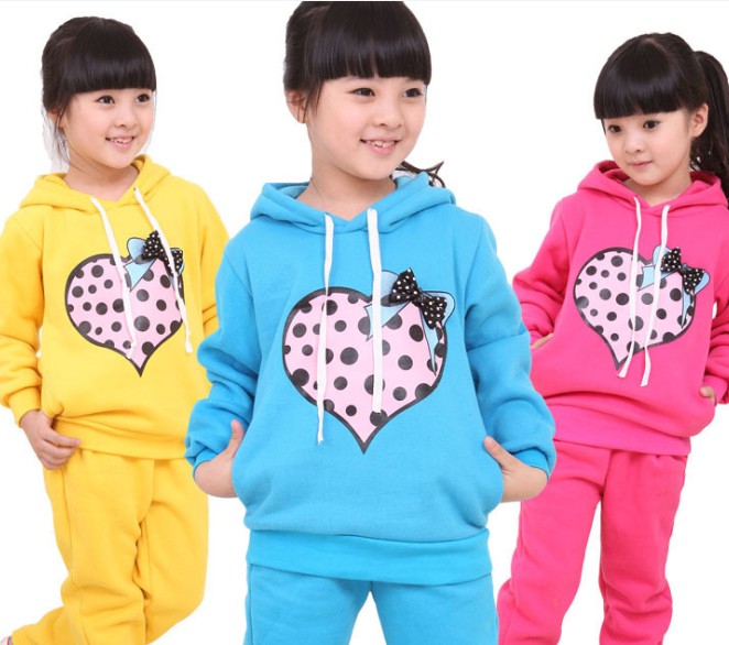 Free shipping 2013 spring and autumn female medium-large child sportswear child pullover sweatshirt trousers twinset