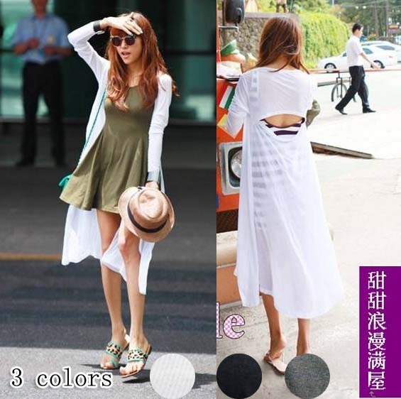 Free Shipping 2013 spring and autumn women's 9621 back casual all-match rib knitting cotton long design cardigan wholesale