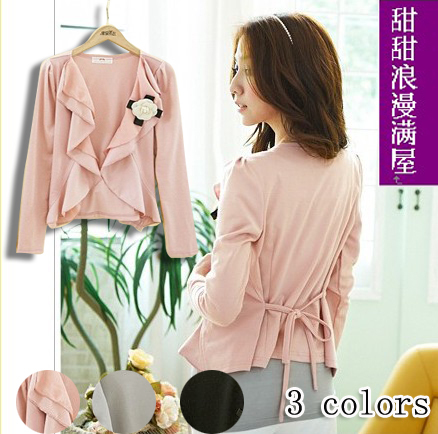 Free Shipping 2013 spring and autumn women's 97036 all-match elegant cardigan wave camellia chiffon coat wholesale