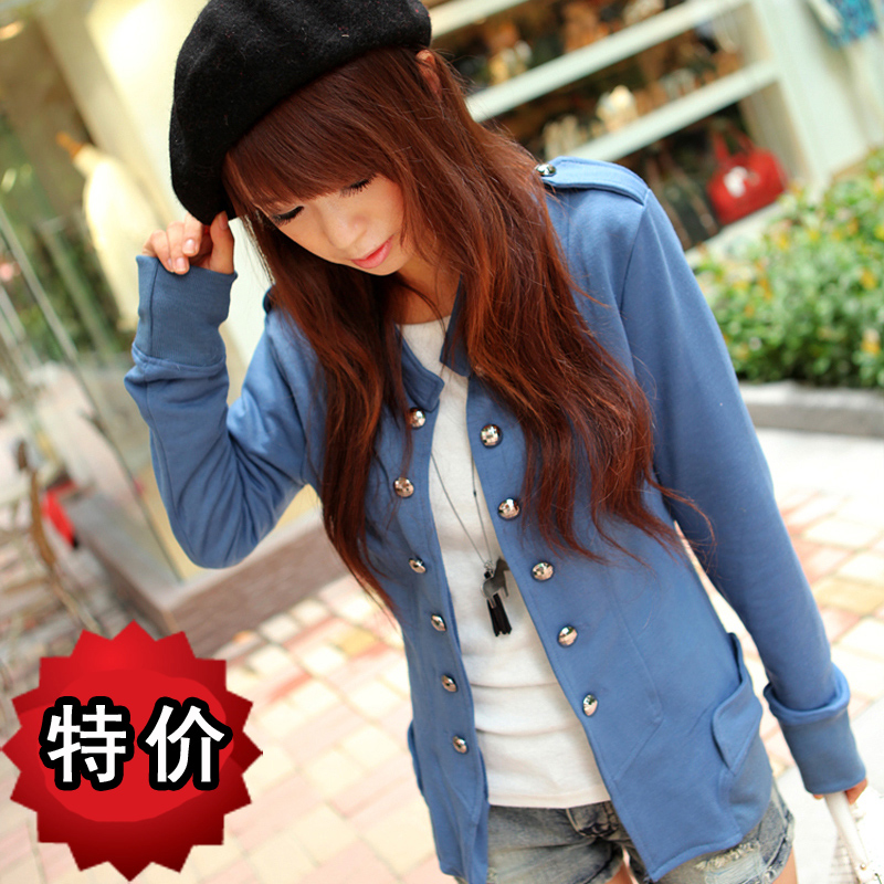 Free shipping 2013 spring and autumn women's casual all-match cardigan short design jacket double breasted short coat jacket