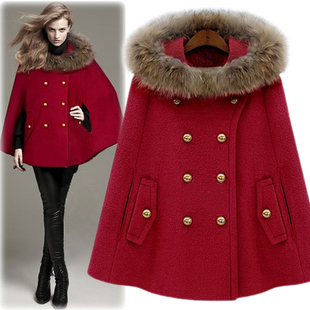 Free Shipping 2013 Spring   and  raccoon fur outerwear wool trench coat
