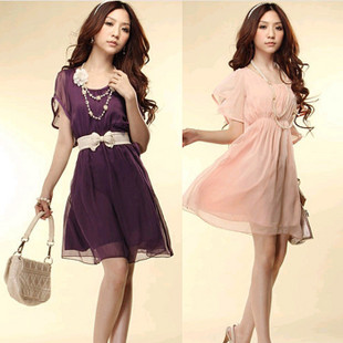 Free shipping 2013 spring and summer new arrival women's vintage chiffon one-piece dress Fashion chiffon dress8013 women