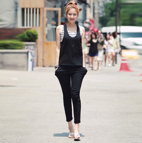 FREE SHIPPING !2013 spring and summer new Korean Hot casual fashion vest suit Woman Jumpsuit