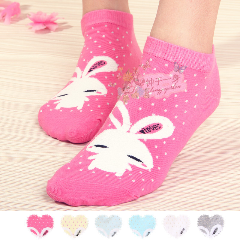 [free shipping]2013 spring and summer sock slippers sweet rabbit cartoon socks  thin cotton socks 10 double