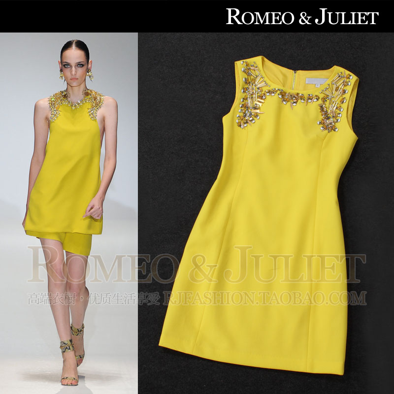 Free shipping 2013 spring and summer women's noble elegant luxury beaded elegant slim one-piece dress sleeveless tank dress