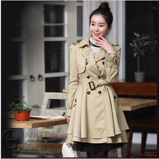 Free Shipping 2013 Spring   and  women's trench new arrival fashion expansion bottom Women casual outerwear slim