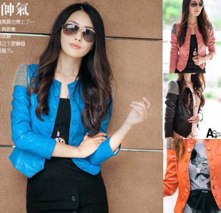 Free shipping 2013 spring Autumn New Style Women's washed Zipper PU Leather Jacket Short Coat Lady Outerwear Hot sale