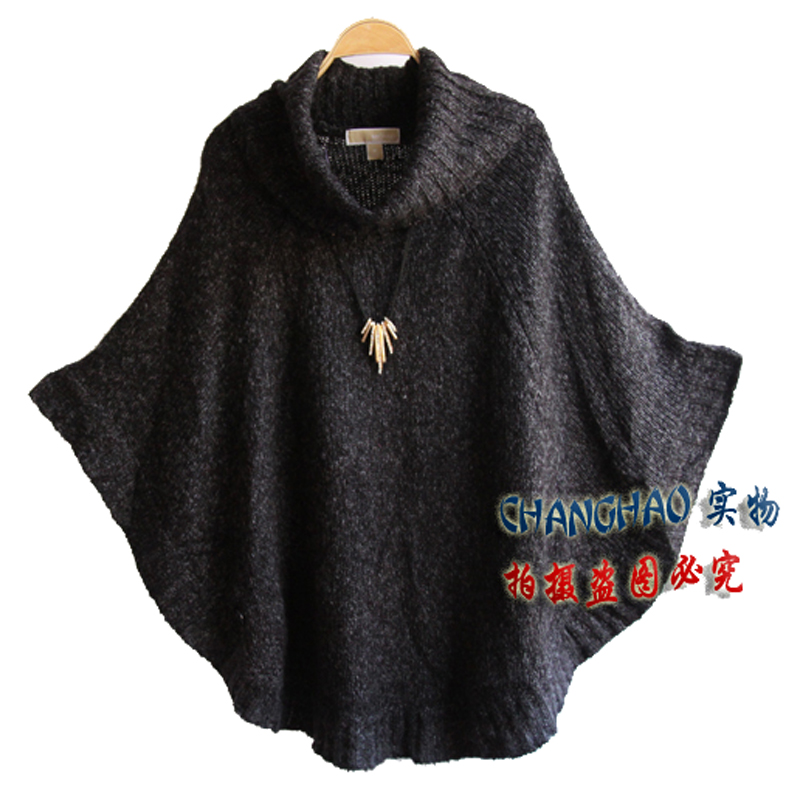Free shipping + 2013 spring cape cloak batwing sleeve outerwear spring and autumn vintage sweater loose plus size loose shirt