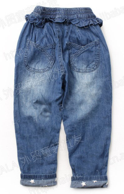 Free shipping 2013 spring casual jeans for children girls jeans kids spring clothes of 2013 children trousers