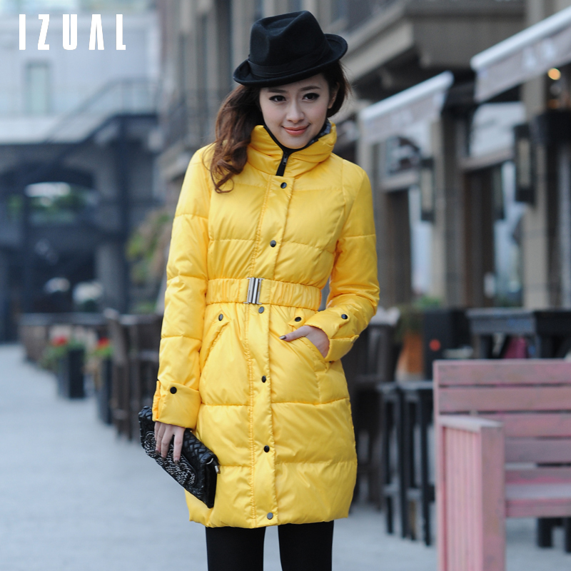 Free Shipping 2013 Spring Clothing  women's formal ol stand collar slim thickening long design down coat