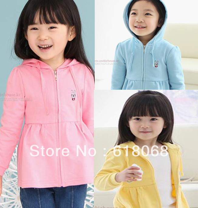 Free Shipping 2013 spring fashion all-match zipper outerwear female child cute top