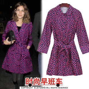Free shipping 2013 spring fashion heart slim medium-long fashion trench outerwear jk941