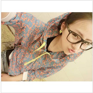 Free Shipping 2013 spring flavor loose color block sunscreen casual sports hooded outerwear LDX