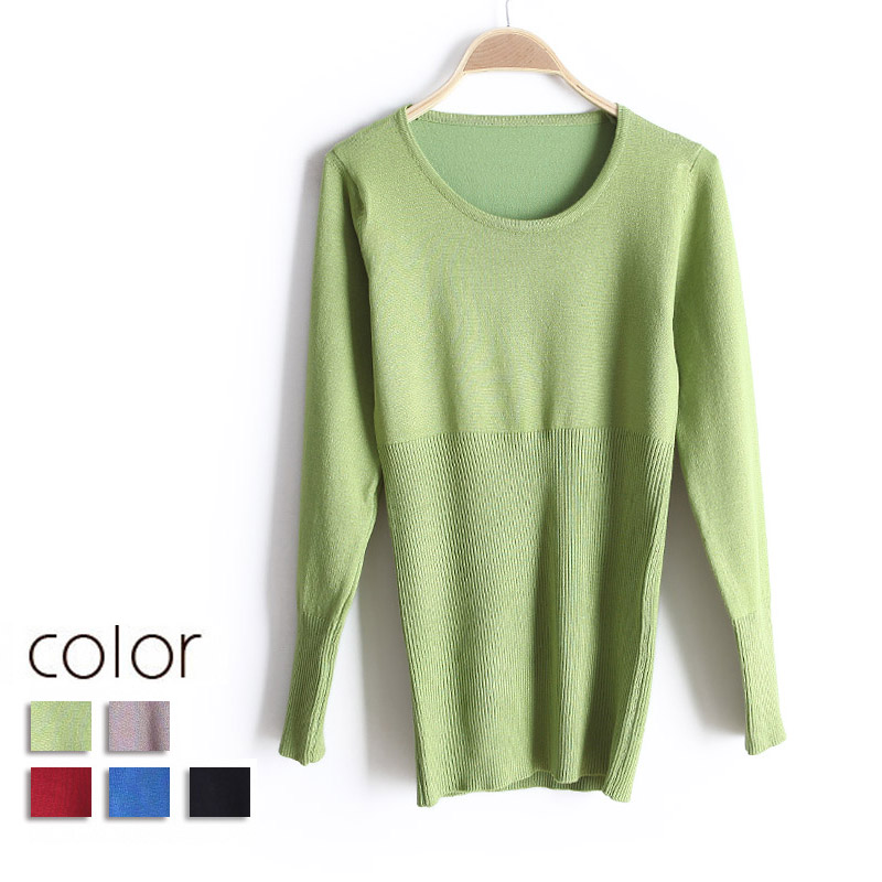 free shipping 2013 spring formal fashion sweater slim short design basic shirt o-neck long-sleeve sweater female wx1397