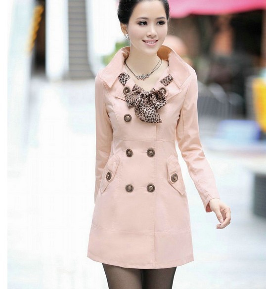 Free Shipping 2013 spring/ Hotsale double breasted coat solid color / Slim waist coat long coat women