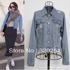 free shipping  2013 Spring latest Manning spent women's fashion denim jacket a624 of