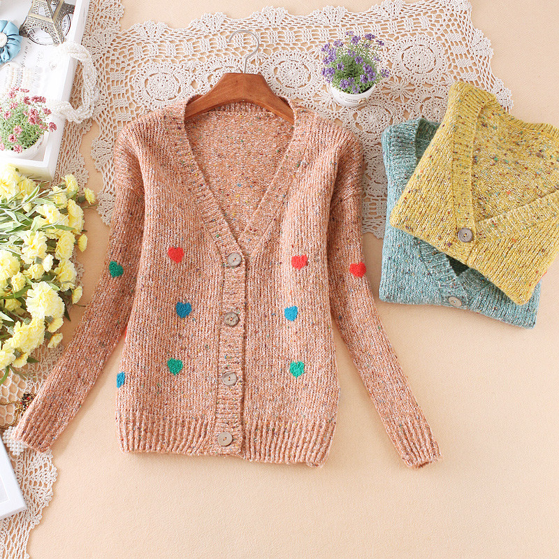 Free Shipping, 2013 spring loose plus size love yarn thickening cardigan sweater outerwear