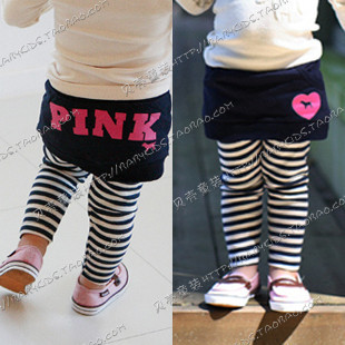 Free Shipping 2013 spring love letter girls clothing baby 3 culottes long trousers kz-0268 Wholesale