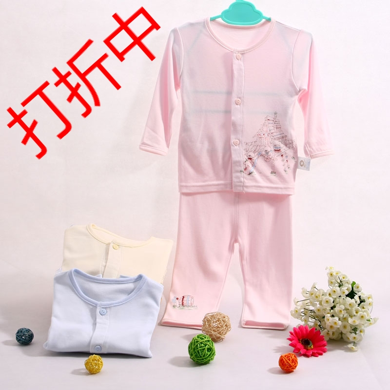 Free shipping 2013 spring male o-neck underwear baby bamboo fibre set l0968