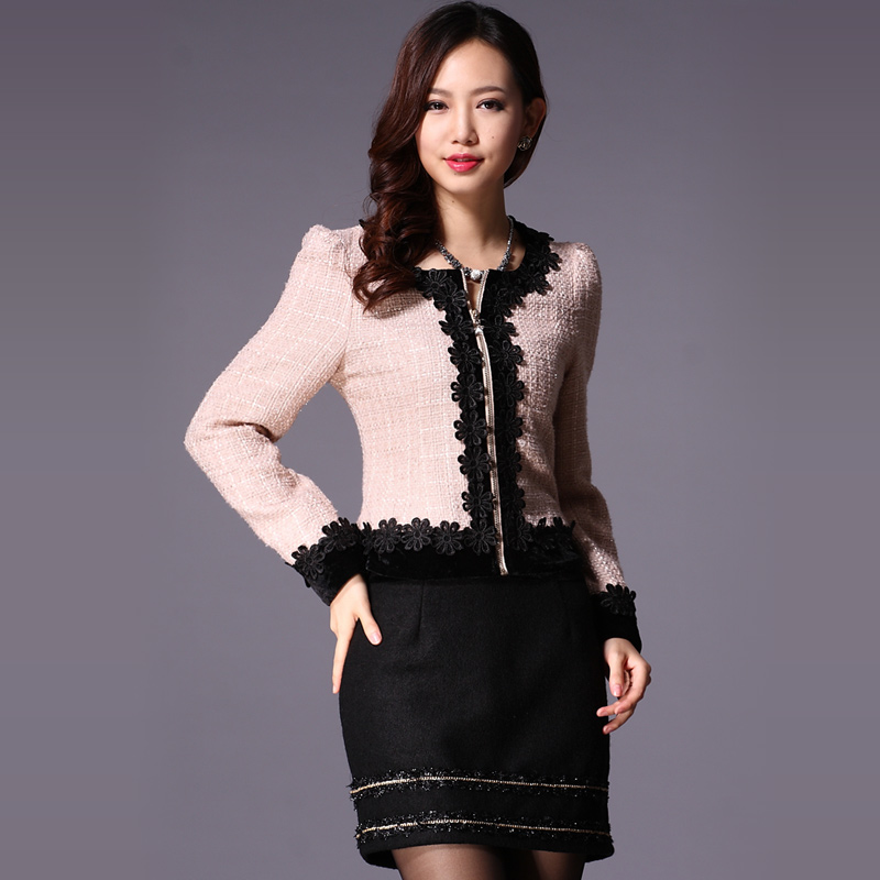 Free shipping! 2013 spring new arrival european style fashion lace long-sleeve winter decoration blazer coat
