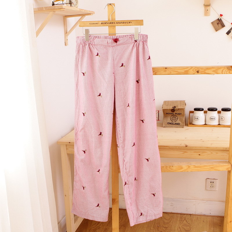 Free Shipping 2013 spring new arrival Women 100% cotton derlook trousers pajama pants plus size k55