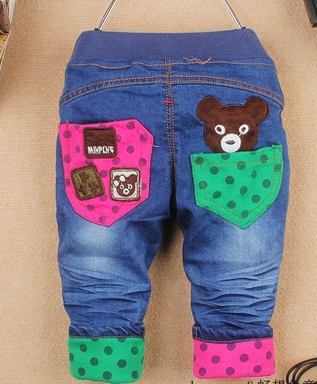 Free shipping 2013 Spring new children's clothing , Winnie children jeans girls and boys jeans baby wear kids denim pants