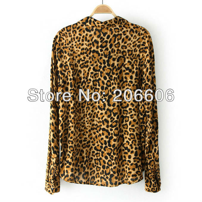 free shipping 2013 spring new fashion women shirt hot long sleeve leopard shirts for women