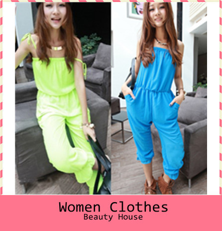 Free shipping 2013 spring new Korean quality casual fashion trend chiffon solid color Bra Jumpsuits capris F0234