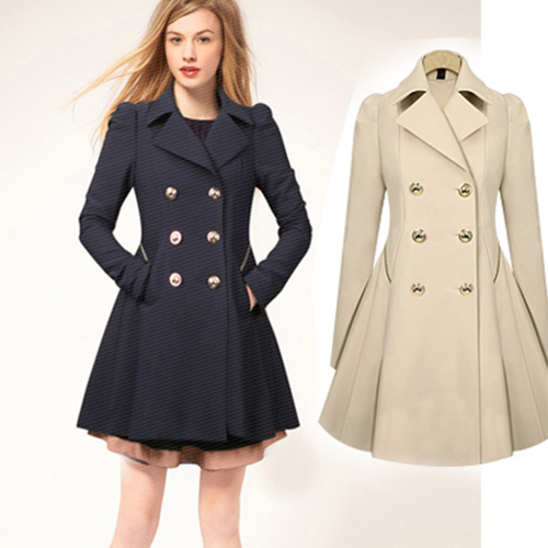 Free Shipping! 2013 spring new large size women's British style fashion Slim OL pass Le double-breasted trench coat