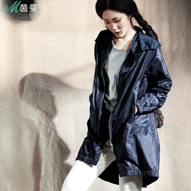 Free Shipping 2013 Spring NEW Women's 200 20 INMAN   cap positive  negative two ways trench outerwear vc8310410828