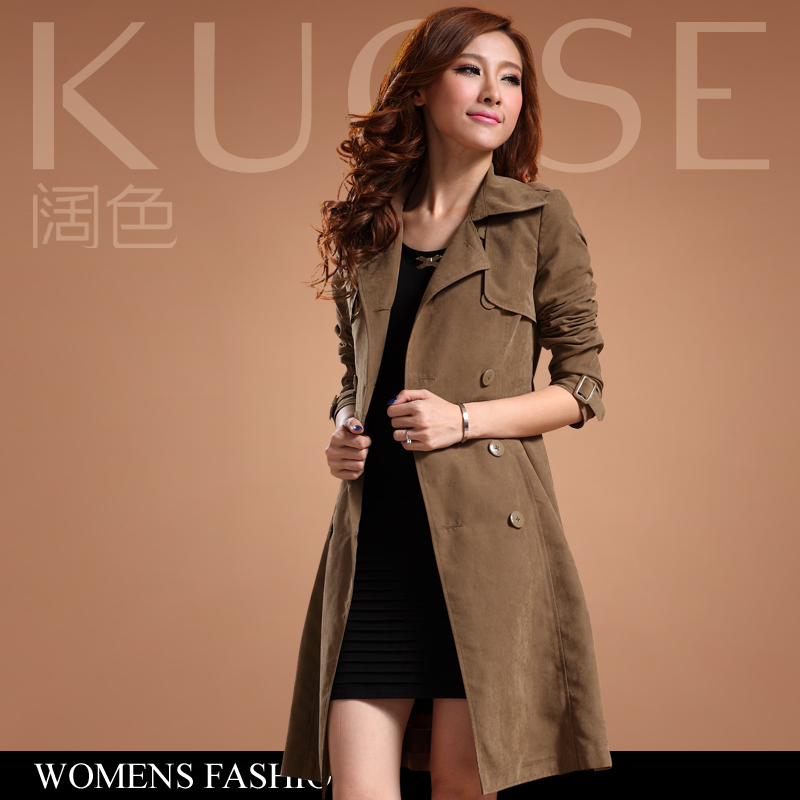 Free Shipping 2013 Spring NEW Women's   and winter slim ol medium-long  trench outerwear