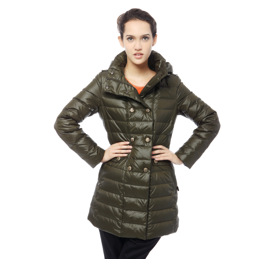 Free Shipping 2013 Spring NEW Women's Fashion    fashionable casual  slim medium-long down coat yn20870