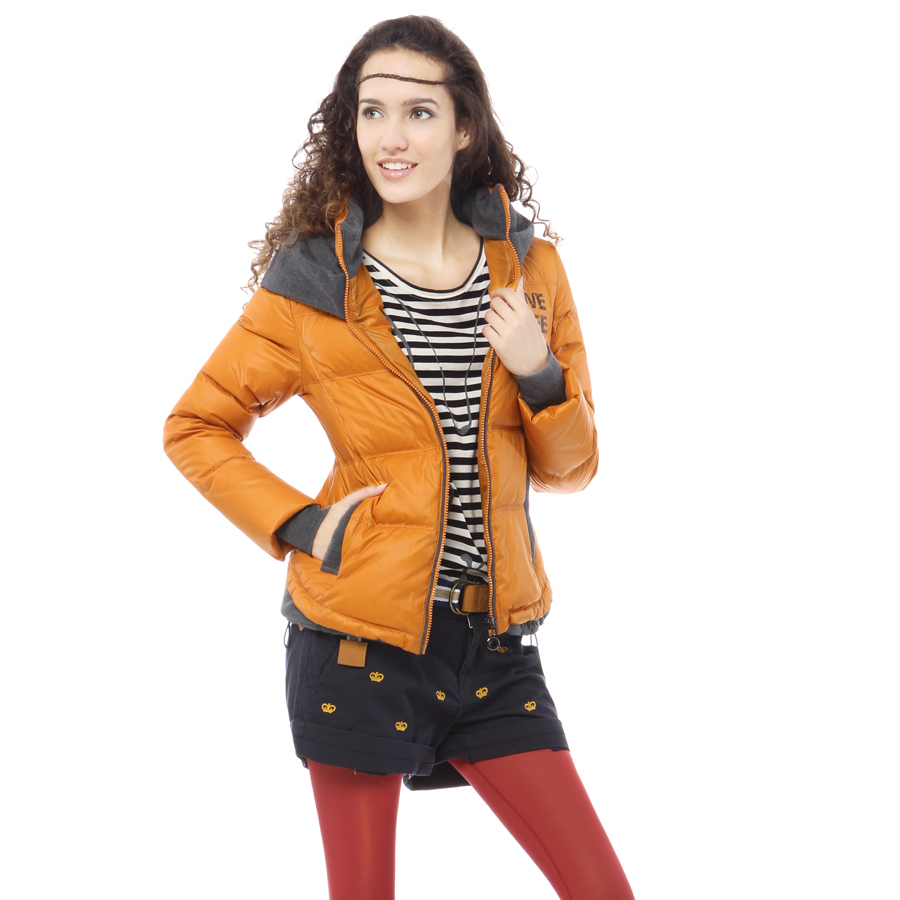 Free Shipping 2013 Spring NEW Women's Fashion   middot .  patchwork print design short down coat female f126670