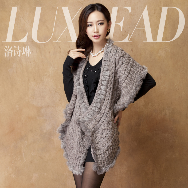 Free Shipping 2013 Spring NEW Women's Luxlead  ol fashion all-match decoration rabbit fur cape