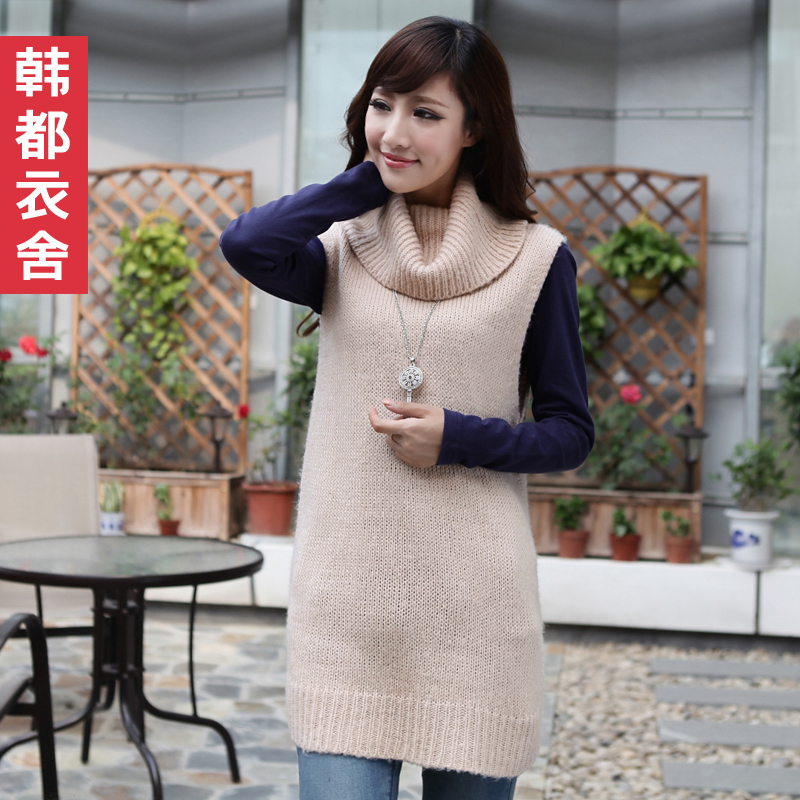 Free Shipping 2013 Spring NEW Women's W.ZXS   solid color slim turtleneck sweater long design