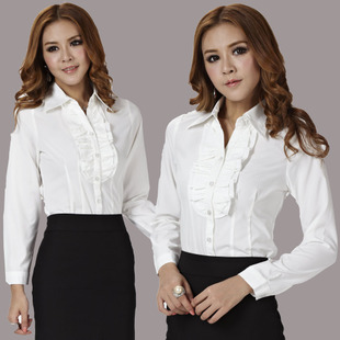 Free shipping 2013 spring ol fashion work wear women's formal set shirt skirt plus size work wear