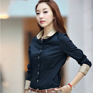 Free shipping 2013 spring OL slim fashion long sleeve women's shirts