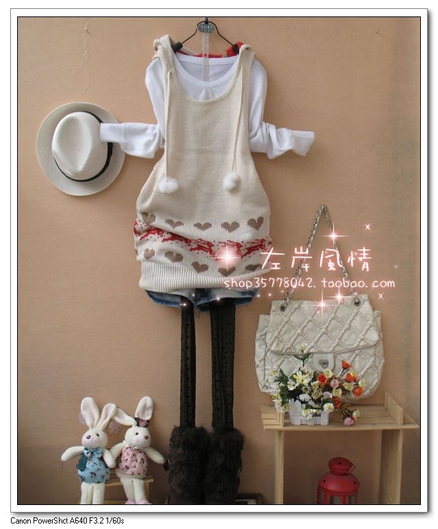 Free Shipping 2013 spring preppy style onta with a hood vest design knitted sweater vest