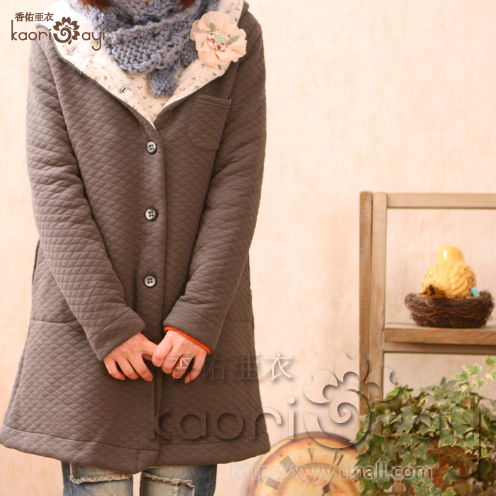 Free shipping 2013 spring small brief thickening with a hood cotton-padded jacket outerwear