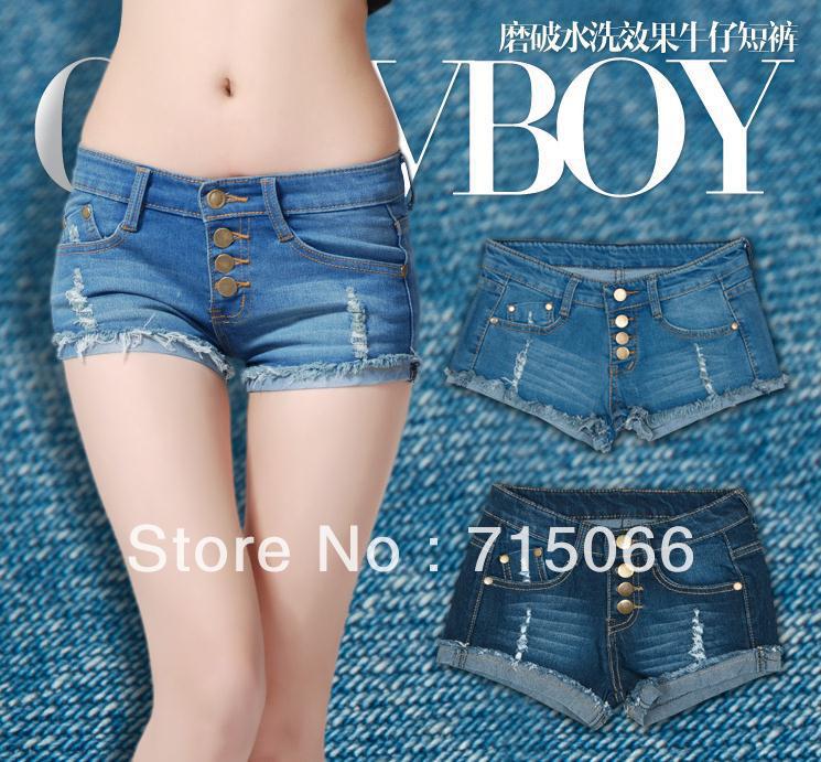 Free shipping 2013 spring summer Korean version of the influx of women lace lace denim shorts code relaxed straight hot pants