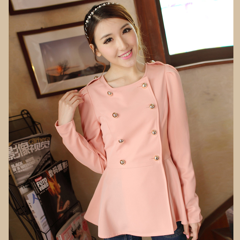 Free Shipping 2013 Spring   sweet double button skirt short jacket coat