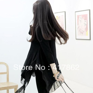 free shipping 2013 spring The new spring clothing contracted loose irregular thickening of abb clothes dress