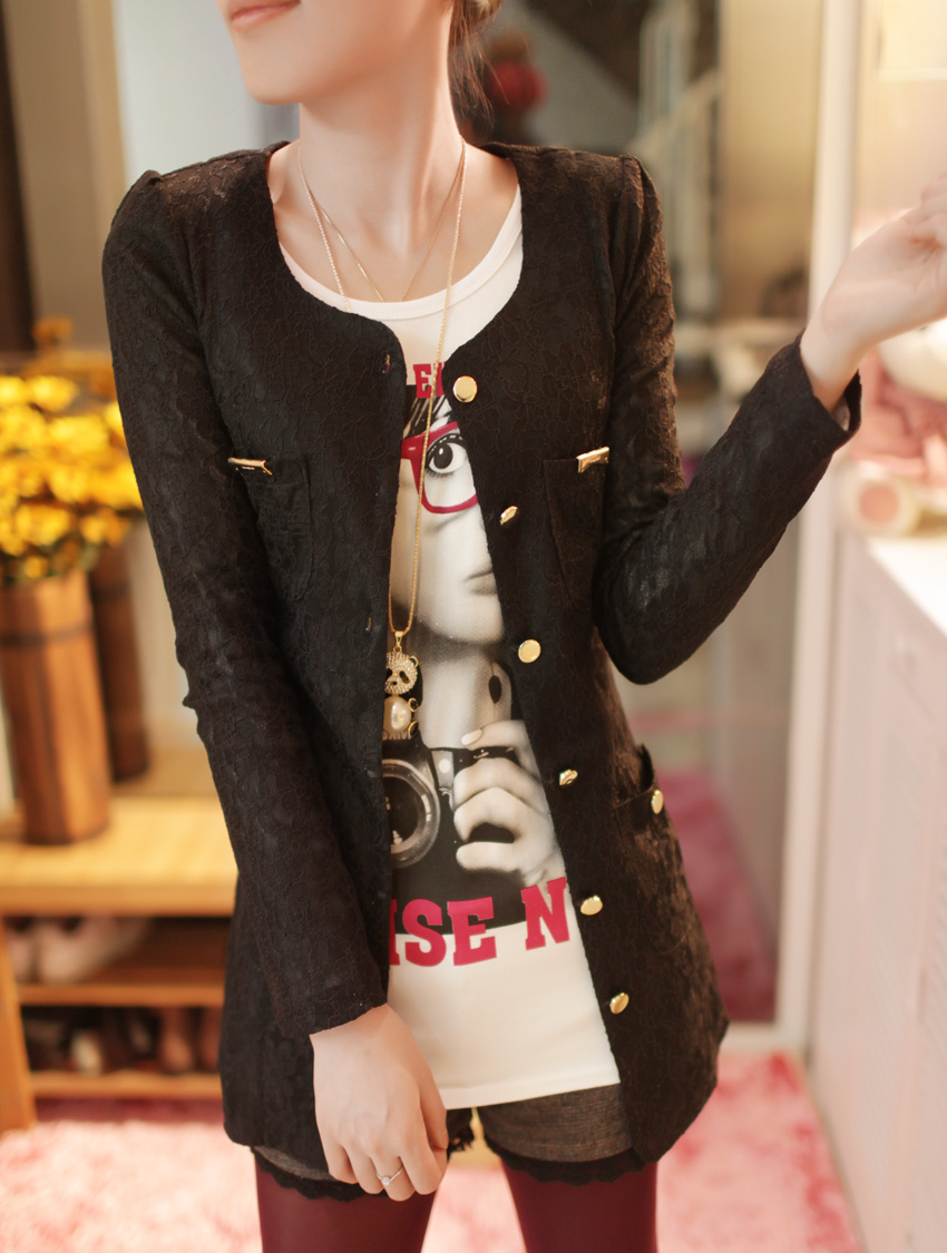 Free Shipping 2013 Spring    trend all-match lace slim medium-long trench outerwear female 7919