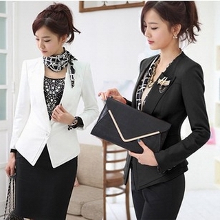 Free Shipping 2013 spring Women high quality blazer slim short elegant design one button casual suit jacket LDX