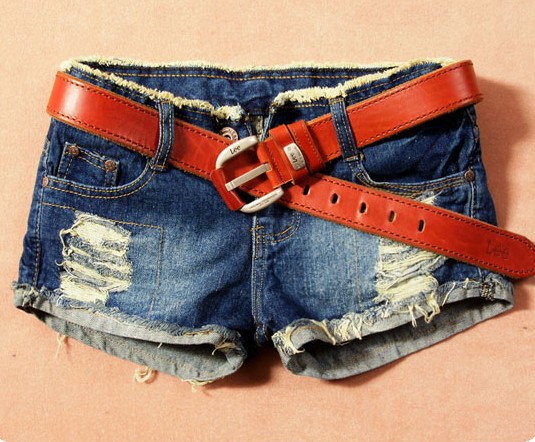 Free Shipping 2013 Spring  women's all-match casual denim shorts  hole jeans Short jeans without belt