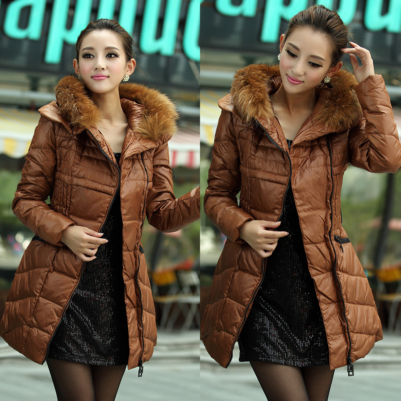 Free Shipping 2013 Spring women's dress 20122196k   elegant brown slim Women down