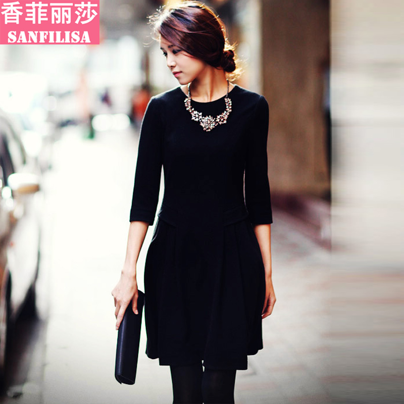 Free Shipping 2013 spring women's dress autumn and winter elegant plus size slim expansion bottom one-piece dress