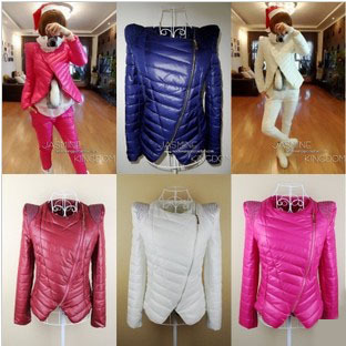 FREE SHIPPING 2013 spring women's multicolour short jacket shoulder pads diamond wadded jacket candy color cotton-padded jacket