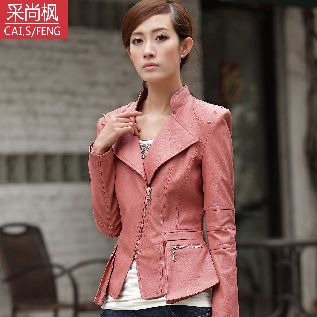 free shipping 2013 spring women's PU clothing female short jacket slim design women's leather clothing outerwear