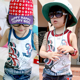 FREE SHIPPING! 2013 summer anchor boys clothing girls clothing baby child T-shirt sleeveless vest tx-0976